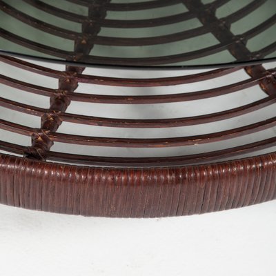 Rattan Glass Acrylic Glass Coffee Table from T Spectrum, 1970s-QVY-1100902