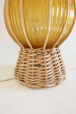 Rattan Lantern Lamp with Glass Globe-AT-1730352