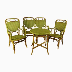 Rattan Living Room Set, 1920s, Set of 4-FWP-2030193