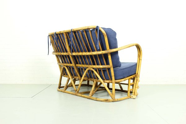 Rattan Living Room Set, 1950s, Set of 3-ZA-843716