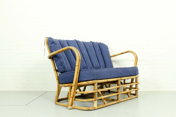 Rattan Living Room Set, 1950s, Set of 3-ZA-843716