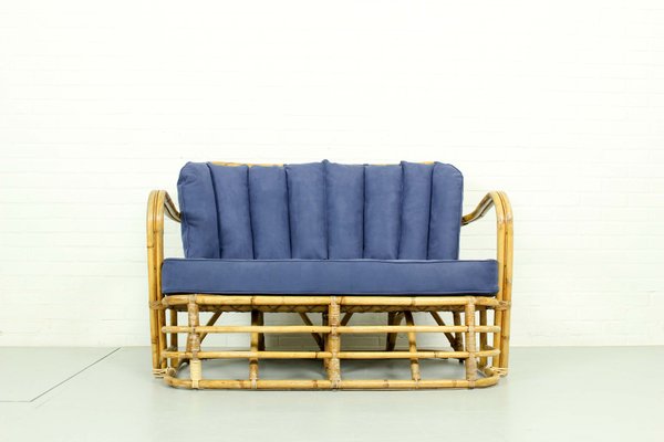 Rattan Living Room Set, 1950s, Set of 3-ZA-843716