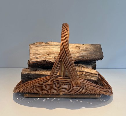 Rattan Log Holder, 1970s-BA-1777324