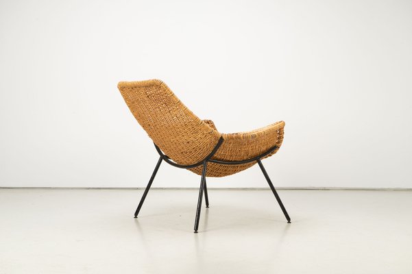 Rattan Lounge Armchair by Giancarlo De Carlo, Italy, 1954-AO-981802