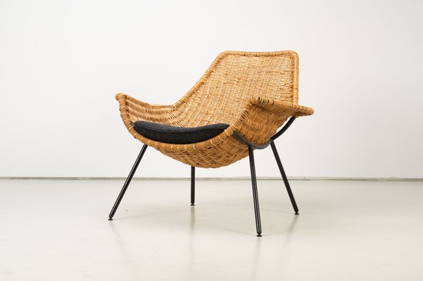 Rattan Lounge Armchair by Giancarlo De Carlo, Italy, 1954-AO-981802