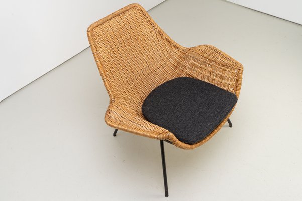 Rattan Lounge Armchair by Giancarlo De Carlo, Italy, 1954-AO-981802