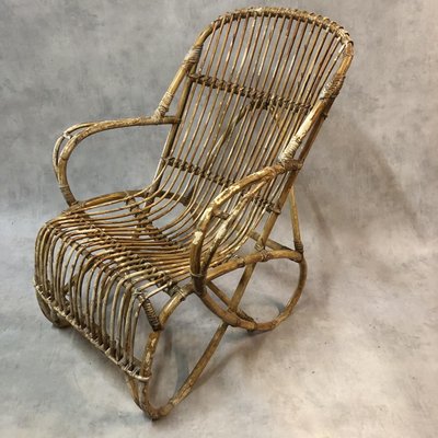 Rattan Lounge Chair, 1950s-SDV-704870