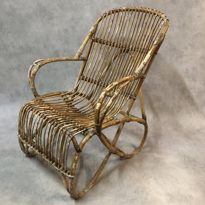 Rattan Lounge Chair, 1950s-SDV-704870