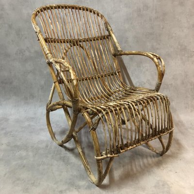 Rattan Lounge Chair, 1950s-SDV-704870