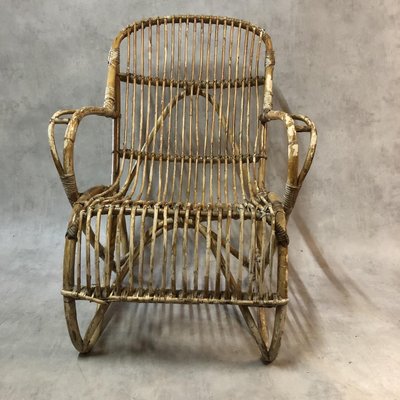 Rattan Lounge Chair, 1950s-SDV-704870