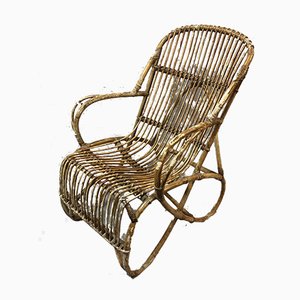 Rattan Lounge Chair, 1950s-SDV-704870