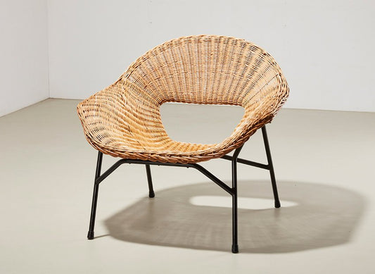 Rattan Lounge Chair by P.J. Muntendam for Gebr. Jonkers, Netherlands, 1954