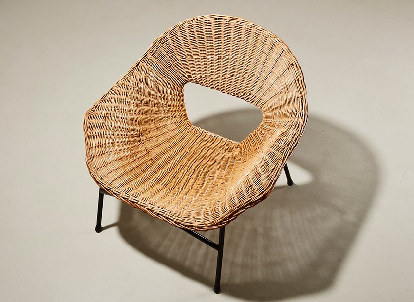 Rattan Lounge Chair by P.J. Muntendam for Gebr. Jonkers, Netherlands, 1954