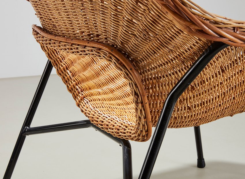 Rattan Lounge Chair by P.J. Muntendam for Gebr. Jonkers, Netherlands, 1954