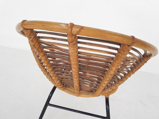 Rattan Lounge Chair from Rohe Noordwolde, 1950s-ZO-830629