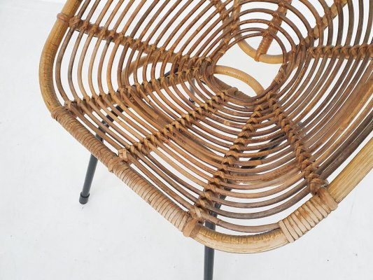 Rattan Lounge Chair from Rohe Noordwolde, 1950s-ZO-830629