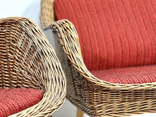 Rattan Lounge Chairs, 1960s, Set of 2-ALG-1757787