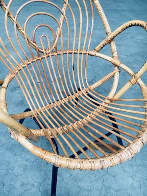 Rattan Lounge Chairs attributed to Rohe Noordwolde, 1960s, Set of 2-RQV-1772779