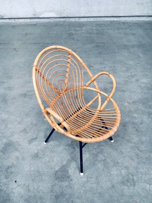 Rattan Lounge Chairs attributed to Rohe Noordwolde, 1960s, Set of 2-RQV-1772779