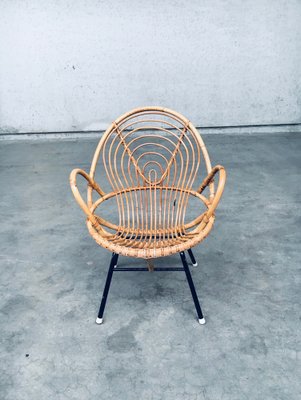 Rattan Lounge Chairs attributed to Rohe Noordwolde, 1960s, Set of 2-RQV-1772779