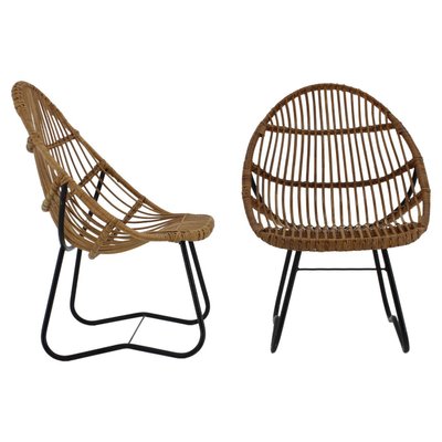 Rattan Lounge Chairs by Uluv for Alan Fuchs, Czechoslovakia, 1960s, Set of 2-TZ-1345439