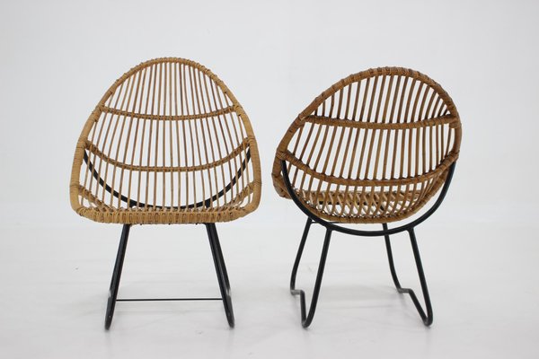 Rattan Lounge Chairs by Uluv for Alan Fuchs, Czechoslovakia, 1960s, Set of 2-TZ-1345439