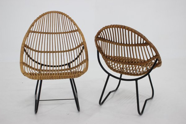 Rattan Lounge Chairs by Uluv for Alan Fuchs, Czechoslovakia, 1960s, Set of 2-TZ-1345439