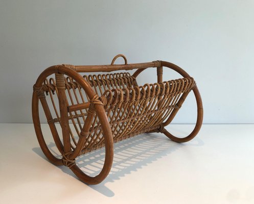 Rattan Magazine Rack, 1950s-BA-1560737