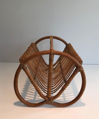 Rattan Magazine Rack, 1950s-BA-1560737