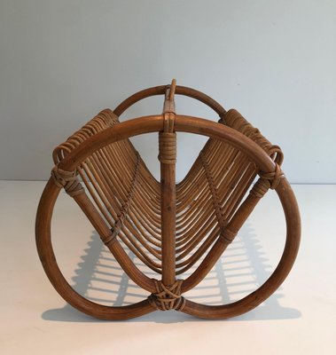 Rattan Magazine Rack, 1950s-BA-1560737