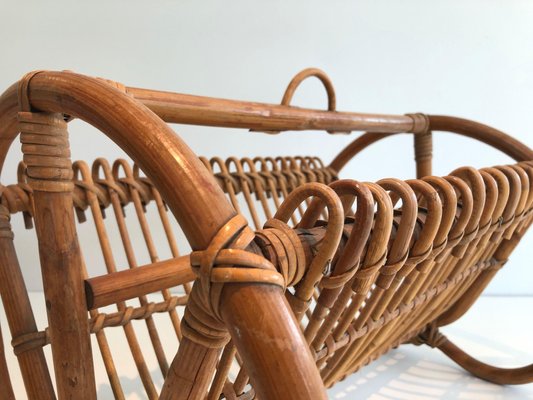 Rattan Magazine Rack, 1950s-BA-1560737