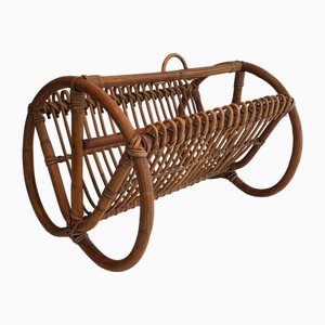 Rattan Magazine Rack, 1950s-BA-1560737