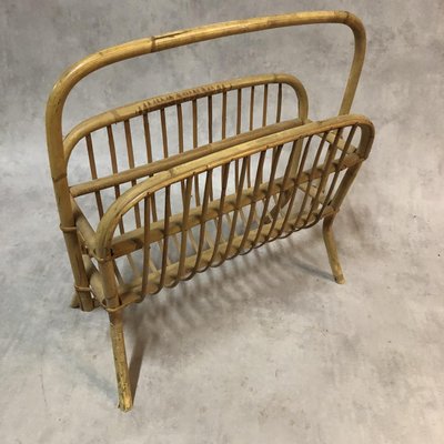 Rattan Magazine Rack, 1960s-SDV-709638