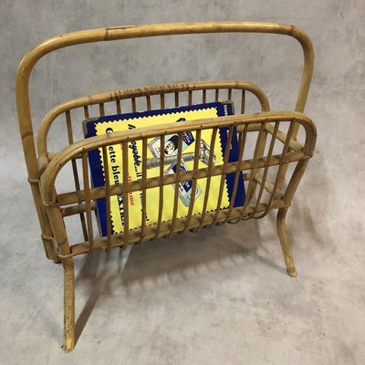 Rattan Magazine Rack, 1960s-SDV-709638