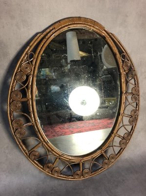 Rattan Mirror, 1950s-SDV-590754