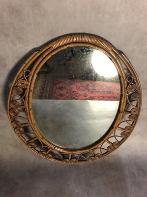 Rattan Mirror, 1950s-SDV-590754