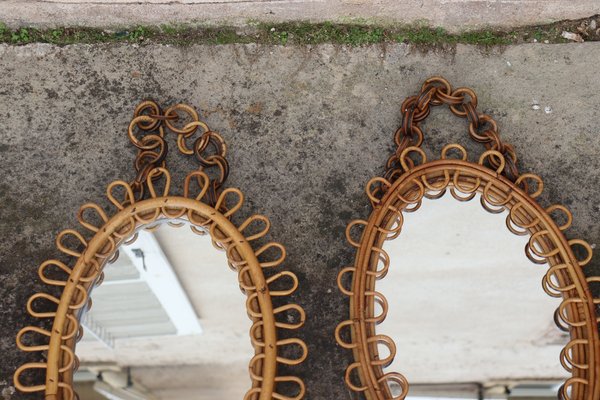 Rattan Mirrors by Franco Albini, 1960, Set of 2-KMQ-2040303