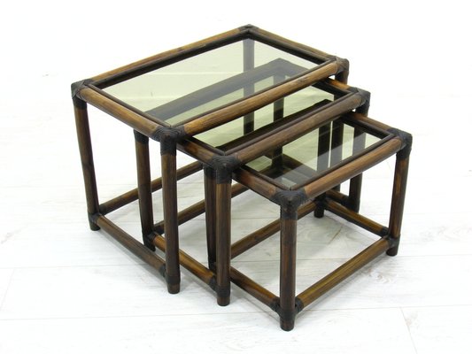 Rattan Nesting Tables, Set of 3-WVA-1774657