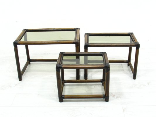 Rattan Nesting Tables, Set of 3-WVA-1774657