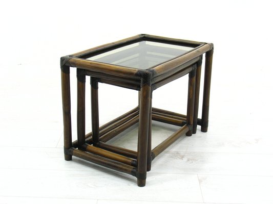 Rattan Nesting Tables, Set of 3-WVA-1774657