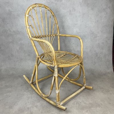 Rattan Rocking Chair, 1960s-SDV-1034638