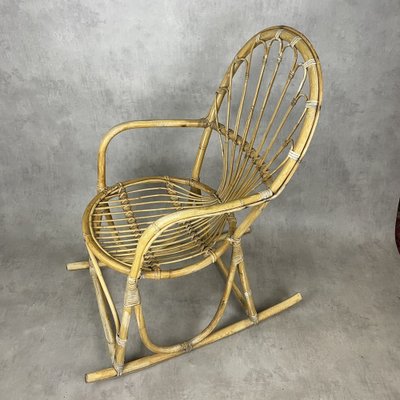 Rattan Rocking Chair, 1960s-SDV-1034638