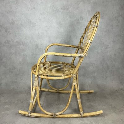 Rattan Rocking Chair, 1960s-SDV-1034638