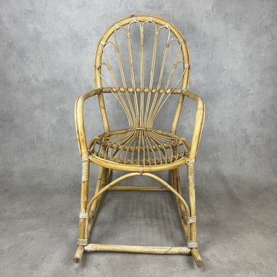 Rattan Rocking Chair, 1960s-SDV-1034638