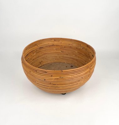 Rattan Round Flower Stand Plant Holder, Italy, 1960s-LYQ-1171234