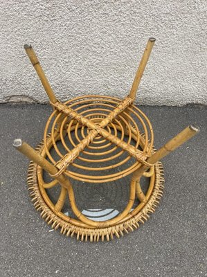 Rattan Round Table 1960s-SDV-955466