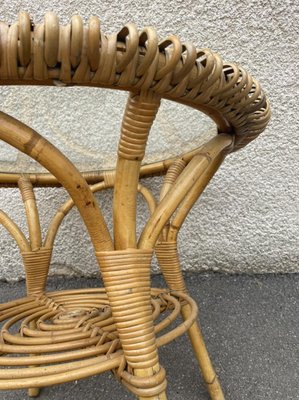 Rattan Round Table 1960s-SDV-955466