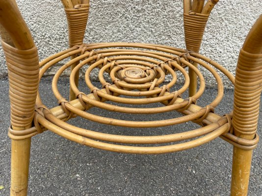 Rattan Round Table 1960s-SDV-955466