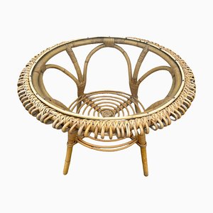 Rattan Round Table 1960s-SDV-955466