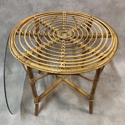 Rattan Side Table, 1960s-SDV-568281